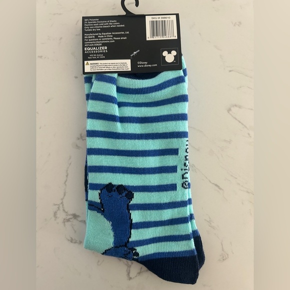 Disney Stitch Striped Crew Socks (Size 9-13), Unisex, Disney- NWT - Picture 5 of 5